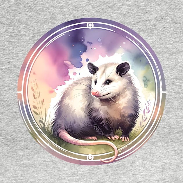 Opossum watercolor by Batshirt